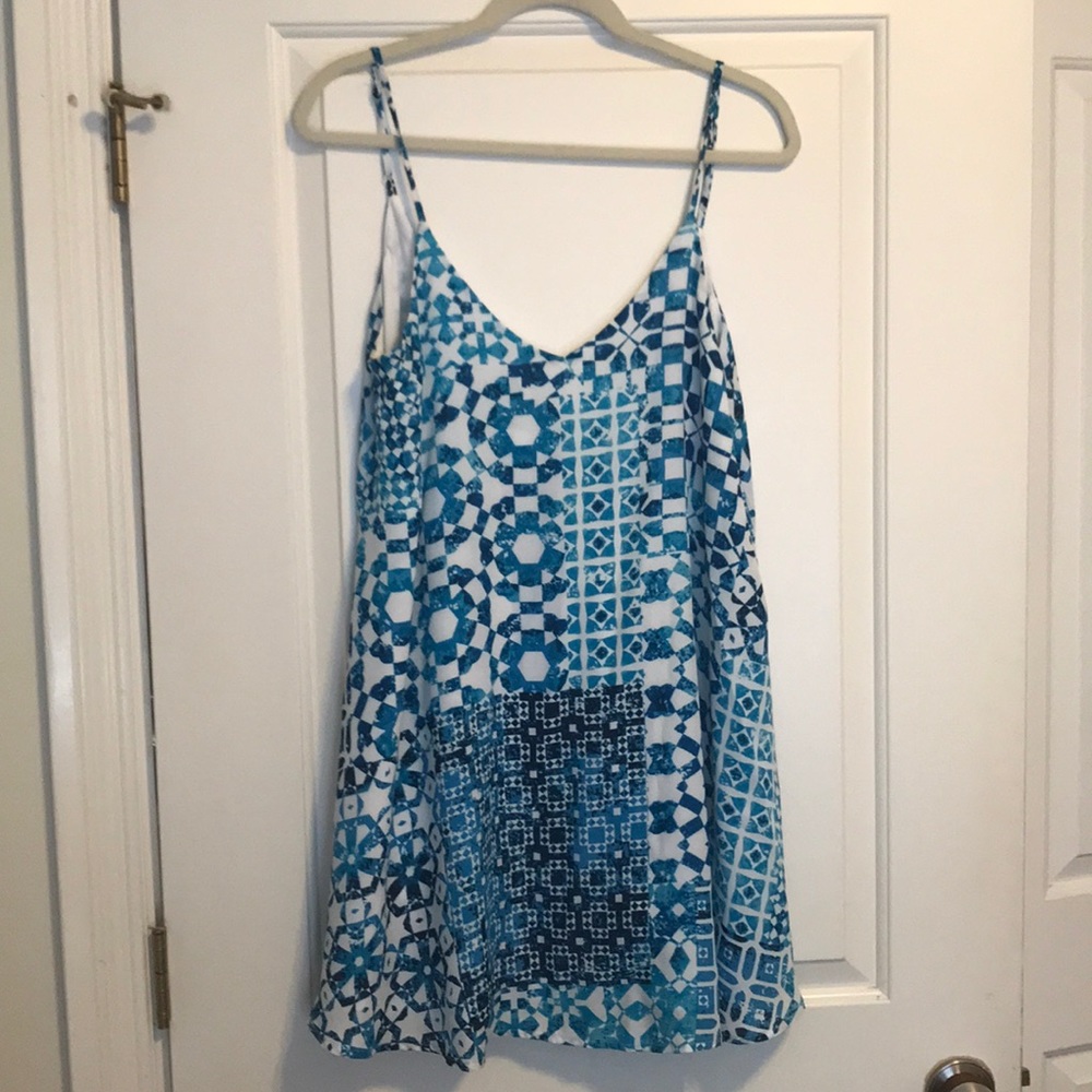 Blue patterned dress